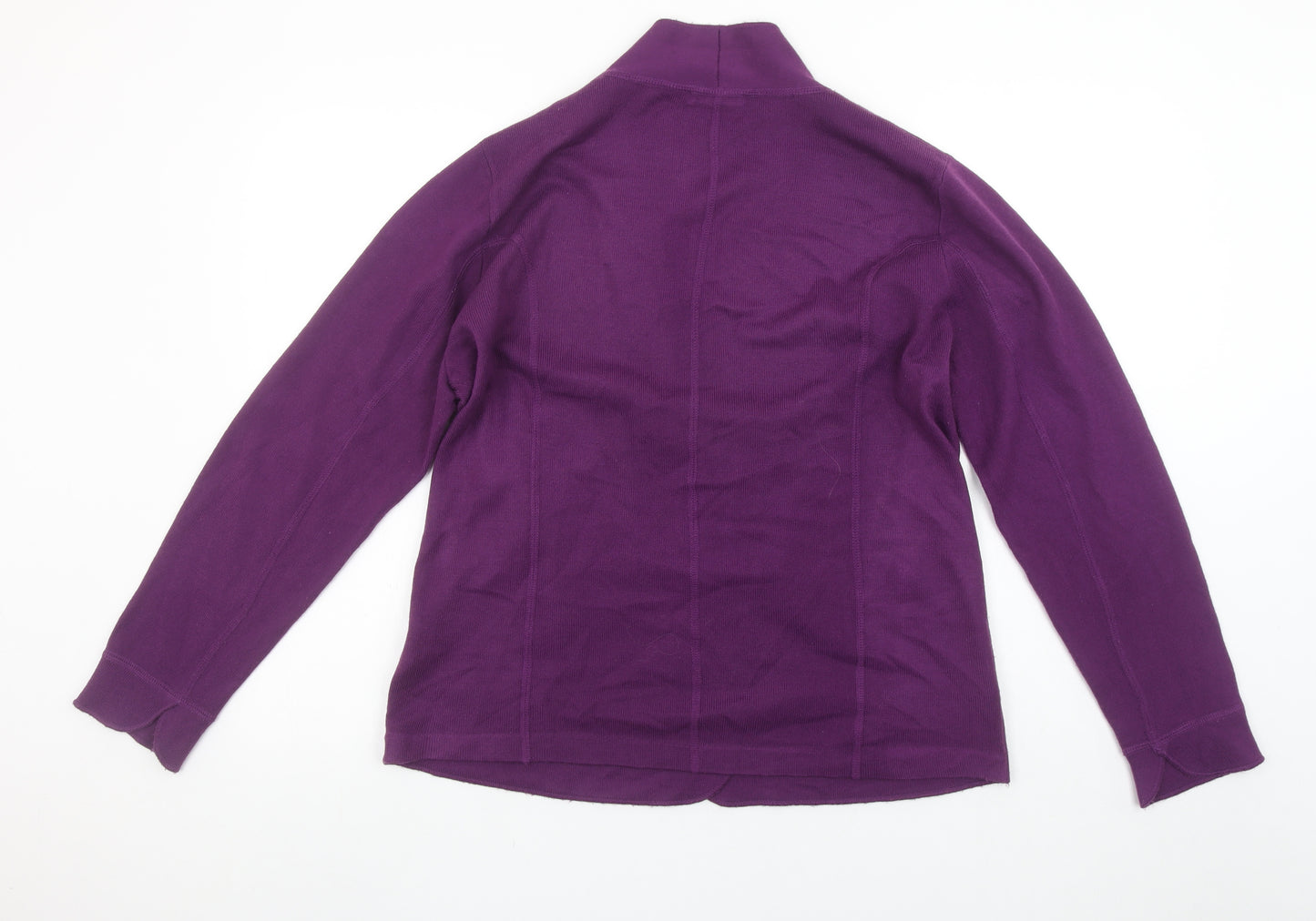 Damart Womens Purple Acrylic Knit Cardigan Size 14/16