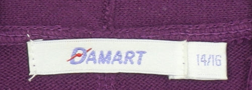 Damart Womens Purple Acrylic Knit Cardigan Size 14/16