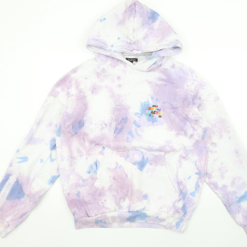 Boohoo Women’s Purple Tie Dye Pullover Hoodie Cotton Size M