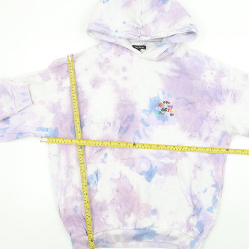 Boohoo Women’s Purple Tie Dye Pullover Hoodie Cotton Size M