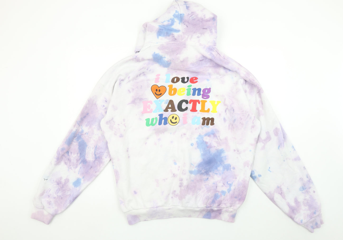 Boohoo Women’s Purple Tie Dye Pullover Hoodie Cotton Size M