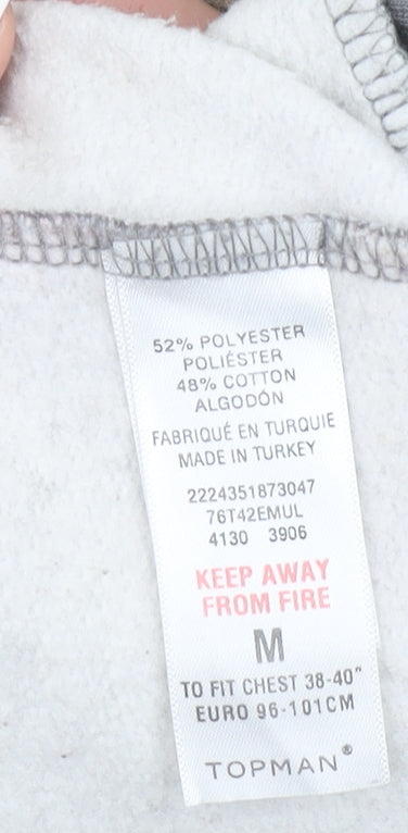 Topman Men's Grey Baroque Print Crew Neck Sweatshirt Size M