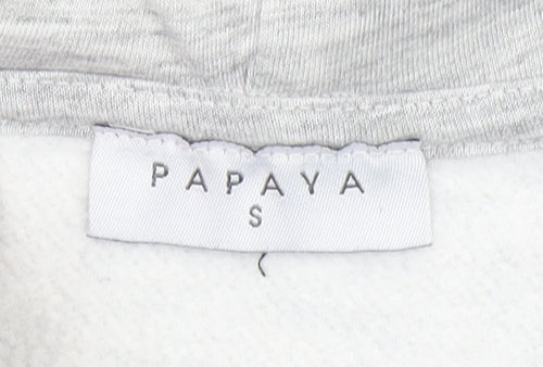 Papaya Women’s Grey Full Zip Hoodie Small Polyester Blend