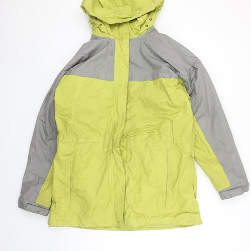 Being Casual Women Green Grey Size 12 Hooded Water Resistant Jacket