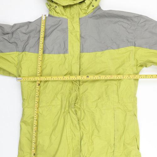 Being Casual Women Green Grey Size 12 Hooded Water Resistant Jacket