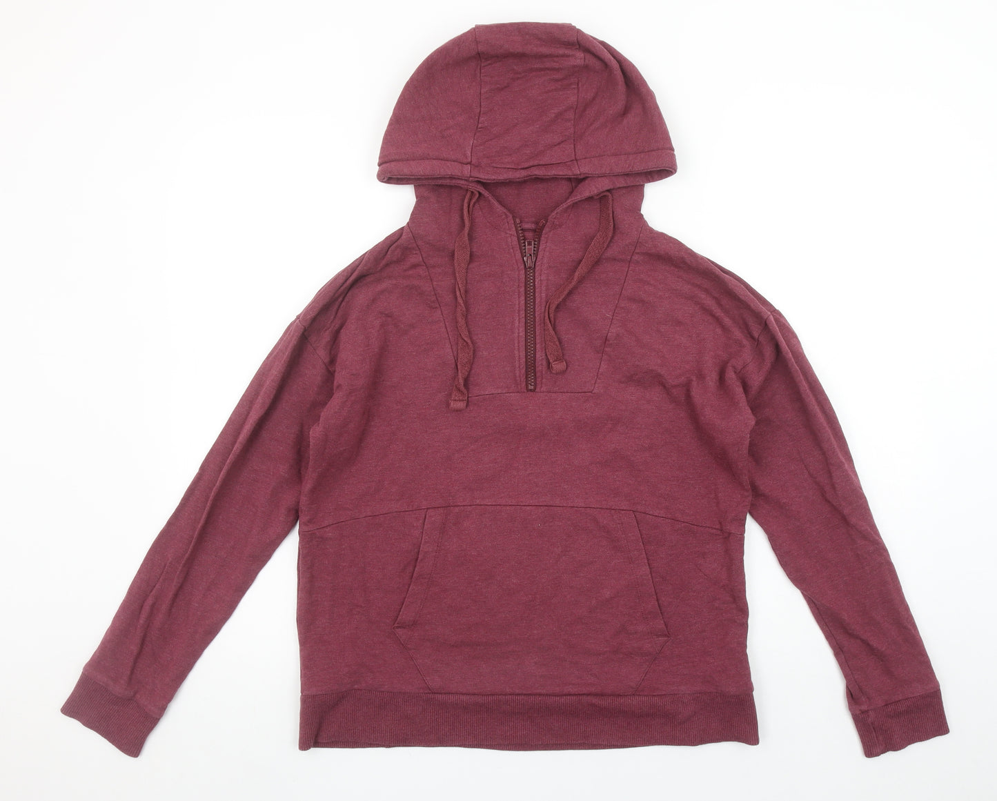 BAM Women's Burgundy 1/4 Zip Hooded Pullover Sweatshirt Size S
