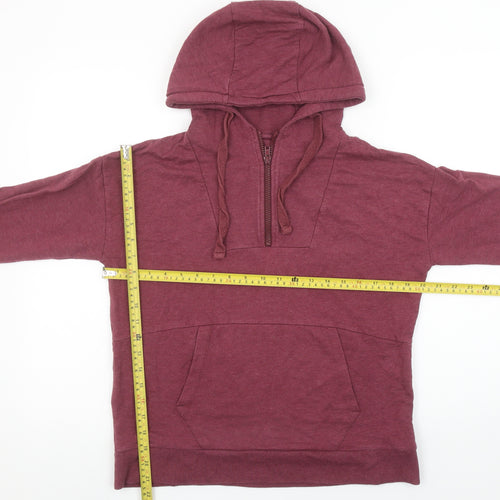 BAM Women's Burgundy 1/4 Zip Hooded Pullover Sweatshirt Size S