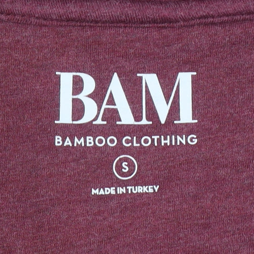BAM Women's Burgundy 1/4 Zip Hooded Pullover Sweatshirt Size S