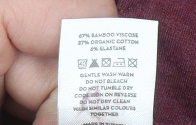 BAM Women's Burgundy 1/4 Zip Hooded Pullover Sweatshirt Size S