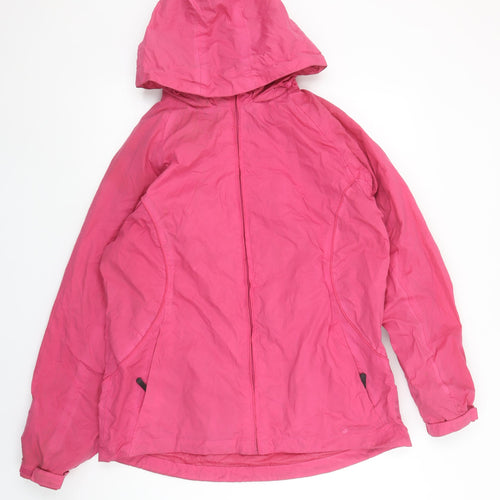 Peter Storm Womens Pink Size 12 Hooded Lightweight Rain Jacket