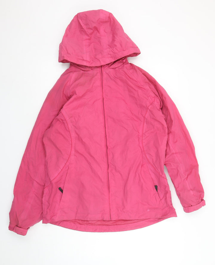 Peter Storm Womens Pink Size 12 Hooded Lightweight Rain Jacket