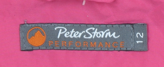 Peter Storm Womens Pink Size 12 Hooded Lightweight Rain Jacket