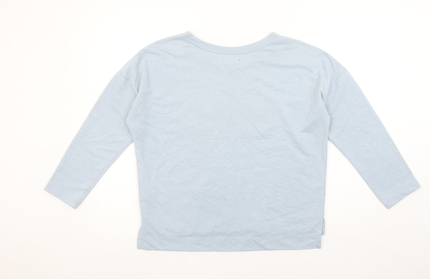 SPAO Womens Blue New York Embroidered 3/4 Sleeve Jersey T-Shirt Size S