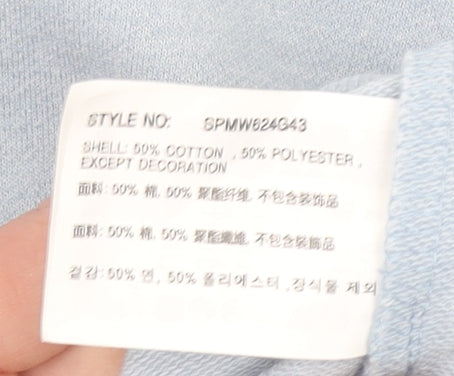 SPAO Womens Blue New York Embroidered 3/4 Sleeve Jersey T-Shirt Size S