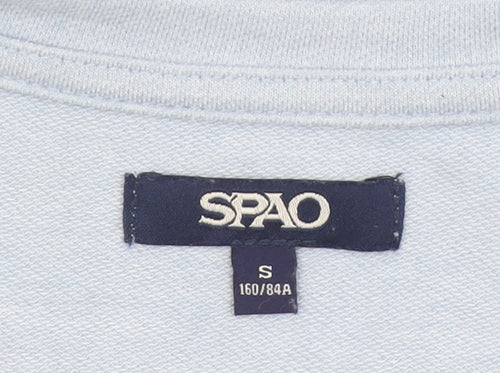 SPAO Womens Blue New York Embroidered 3/4 Sleeve Jersey T-Shirt Size S