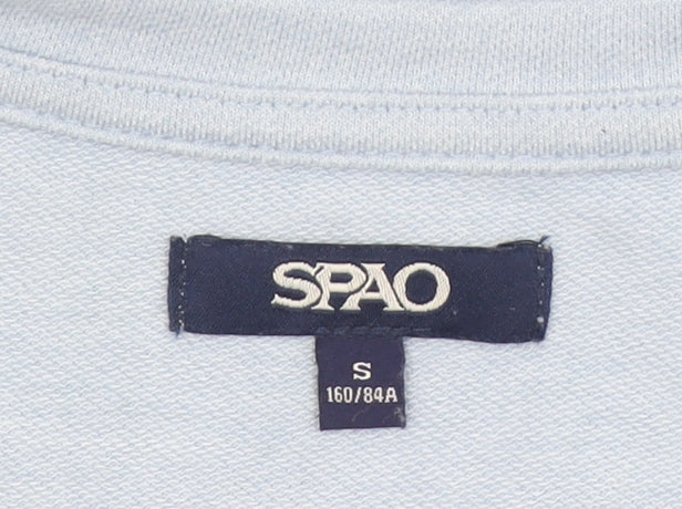 SPAO Womens Blue New York Embroidered 3/4 Sleeve Jersey T-Shirt Size S