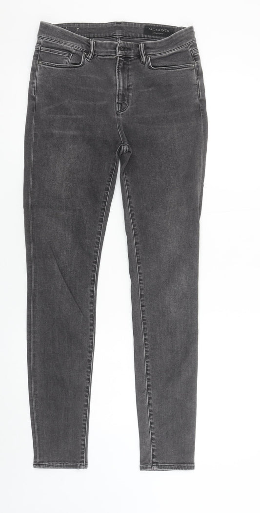 AllSaints Women's Grey Skinny Stretch Jeans Size 12 Grace