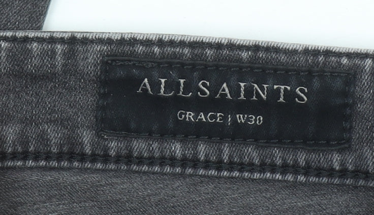 AllSaints Women's Grey Skinny Stretch Jeans Size 12 Grace