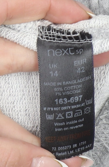 Next Women Grey Size 14 Pullover Hoodie Cotton Blend