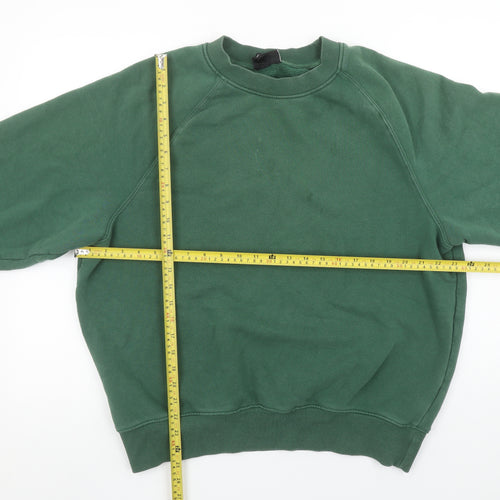 H&M Men's Green Oversized Cotton Blend Pullover Sweatshirt M