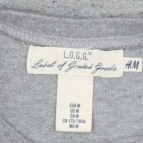 H&M L.O.G.G. Men's Grey Crew Neck Long Sleeve Sweatshirt Size M