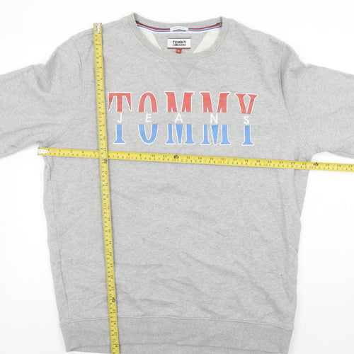 Tommy Jeans Men's Grey XL Regular Fit Logo Sweatshirt