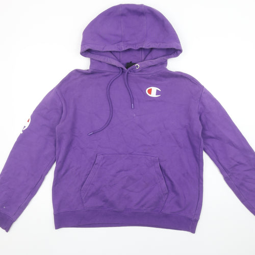 Champion Men's Purple Pullover Hoodie Size S Logo Graphic Sweatshirt