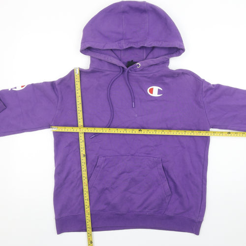Champion Men's Purple Pullover Hoodie Size S Logo Graphic Sweatshirt