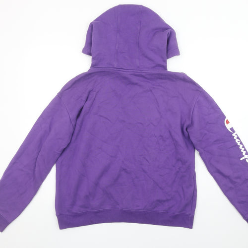 Champion Men's Purple Pullover Hoodie Size S Logo Graphic Sweatshirt