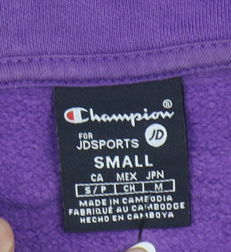 Champion Men's Purple Pullover Hoodie Size S Logo Graphic Sweatshirt