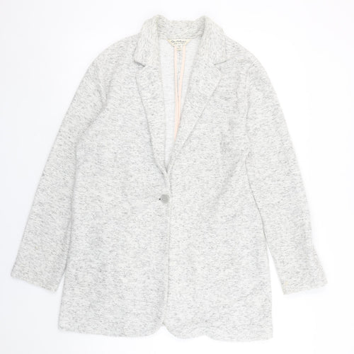 Miss Selfridge Women’s Grey Knit Blazer Jacket Size 10 Single-Breasted