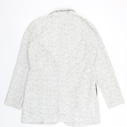 Miss Selfridge Women’s Grey Knit Blazer Jacket Size 10 Single-Breasted