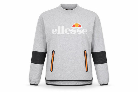 Front view of Ellesse women’s grey, size UK 14, crew neck pullover sweatshirt