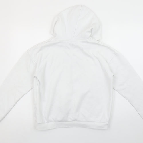 FILA Women White XS Pullover Hoodie Cotton Blend Logo Design