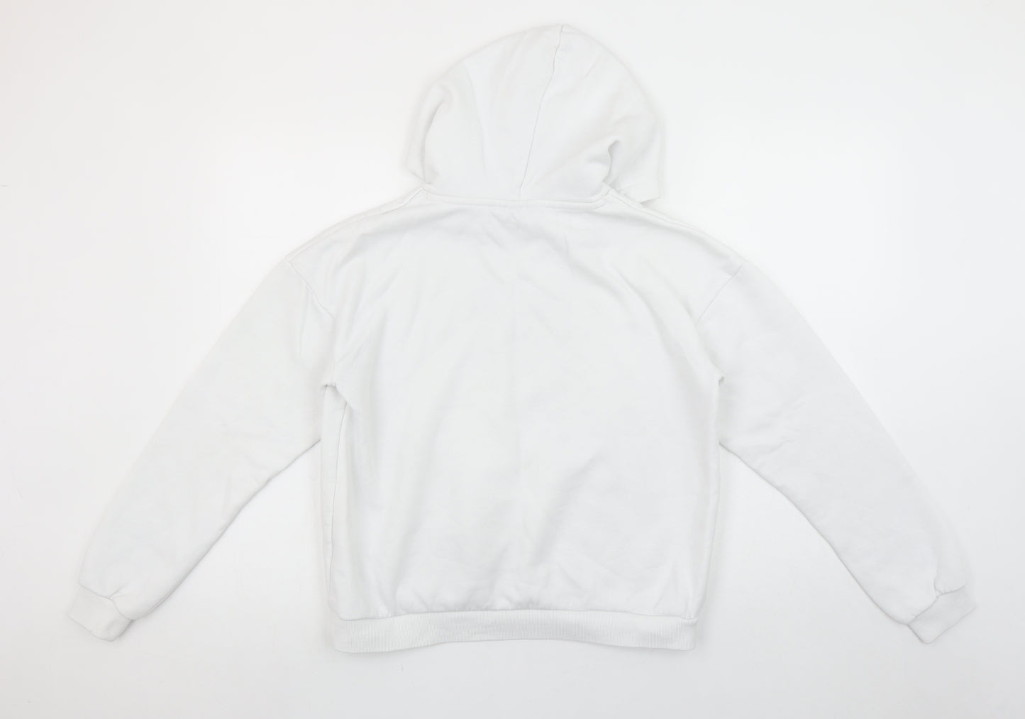 FILA Women White XS Pullover Hoodie Cotton Blend Logo Design