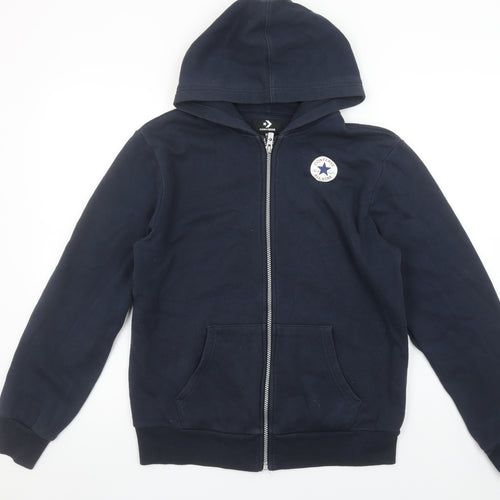 Converse Boys Blue Full Zip Hoodie XL 13-15 Years Cotton Blend All Star