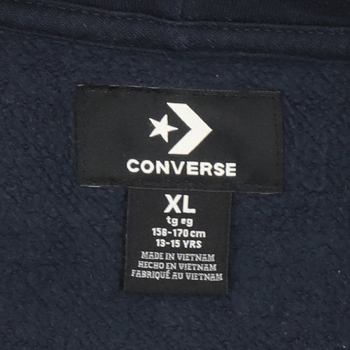 Converse Boys Blue Full Zip Hoodie XL 13-15 Years Cotton Blend All Star