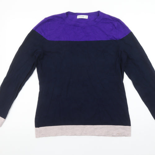 Gallery Women’s Multicoloured Crew Neck Knit Pullover Jumper Size M