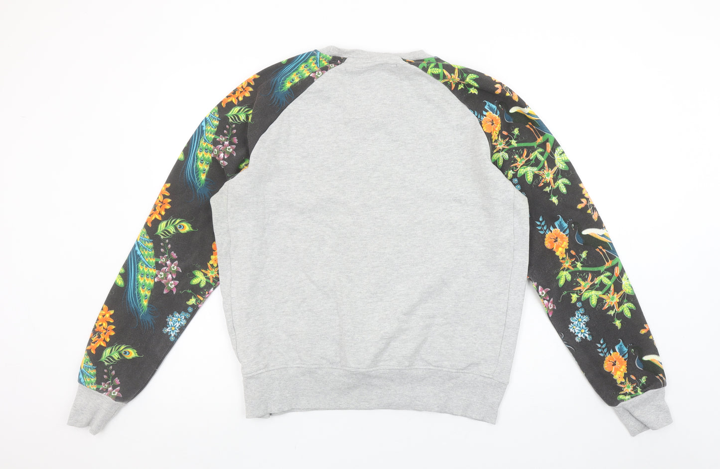 RATCHET Men's Grey & Black Floral Animal Print Sweatshirt L