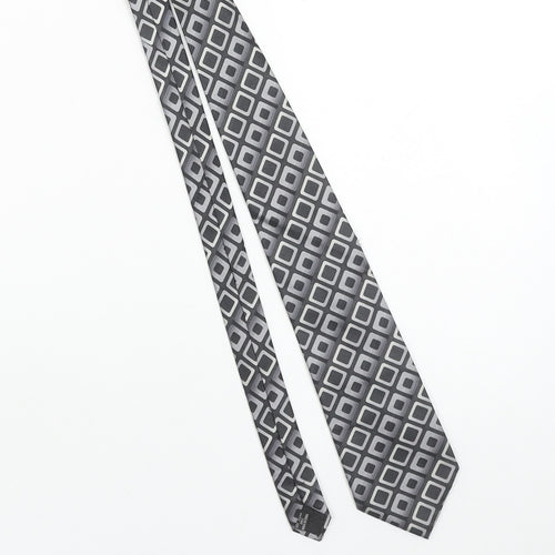 Pierre Cardin Men’s Grey Geometric Pure Silk Tie
