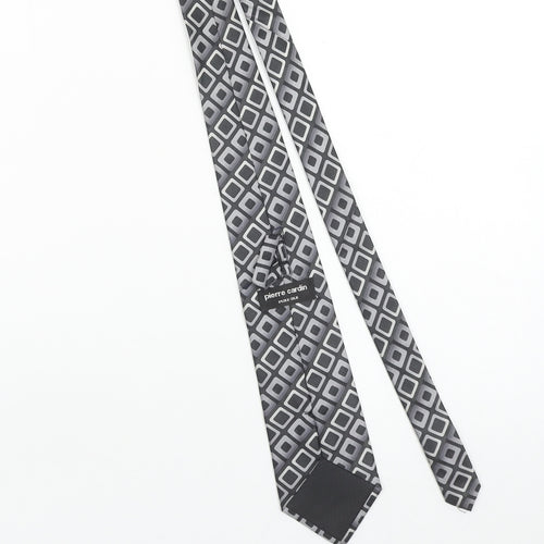 Pierre Cardin Men’s Grey Geometric Pure Silk Tie