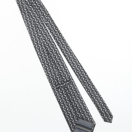 Marks and Spencer Men's Black Silk Polka Dot Slim Tie