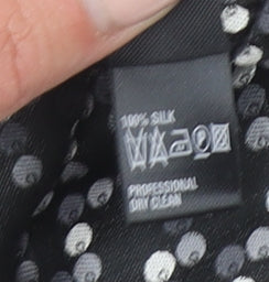 Marks and Spencer Men's Black Silk Polka Dot Slim Tie