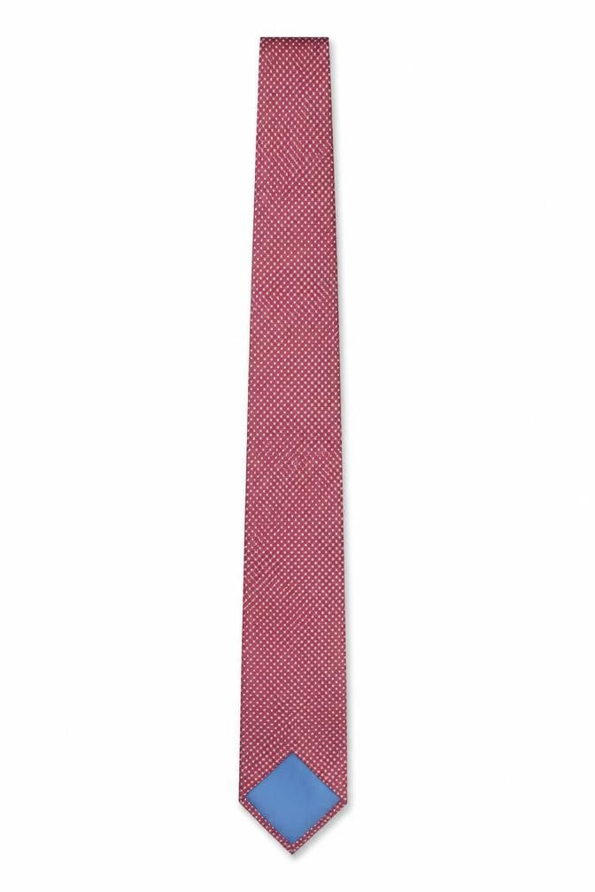 Front view of Marks & Spencer Men Red Geometric Slim Silk Tie One Size