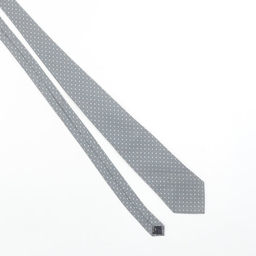 Soprano Men's Grey Geometric Woven Designer Tie One Size