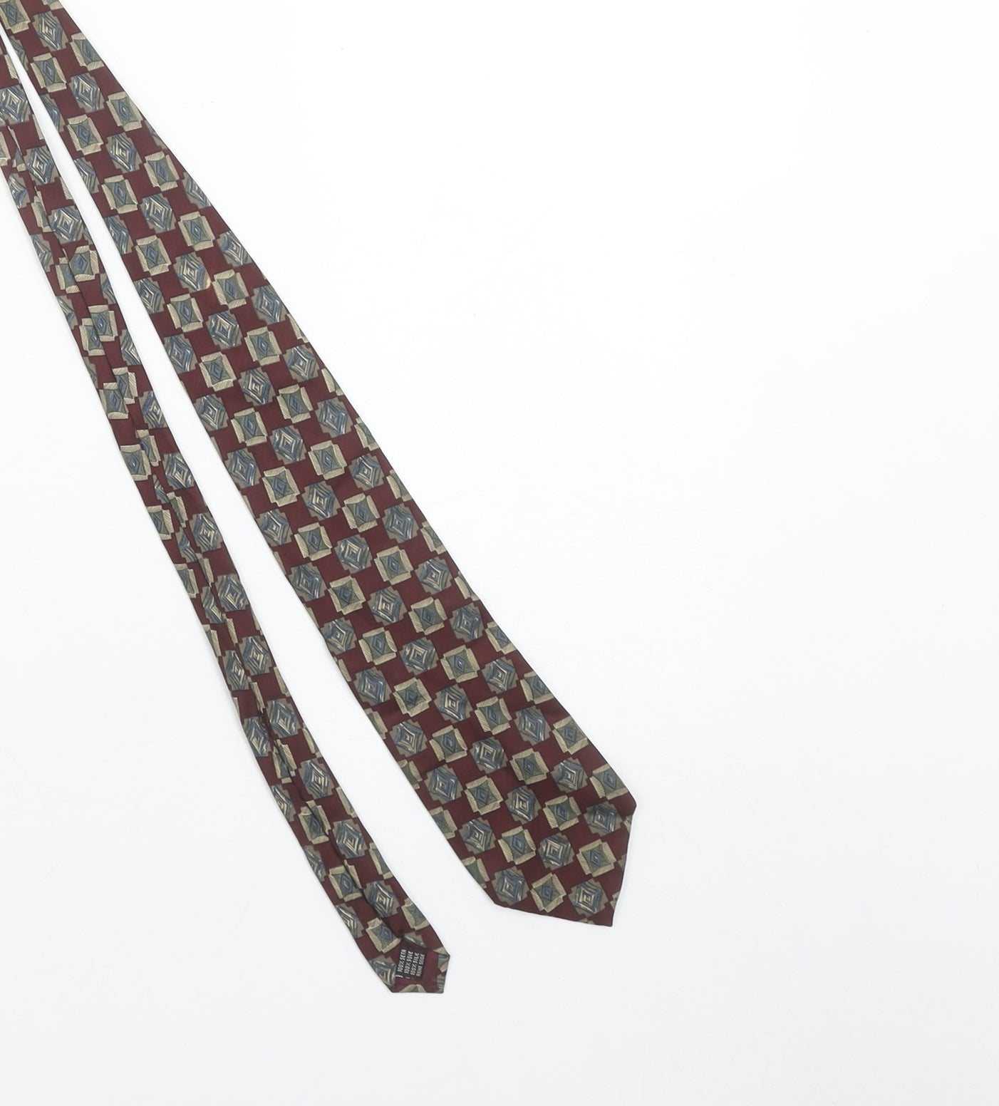 Piscador Men’s Brown Geometric Pure Silk Designer Tie One Size