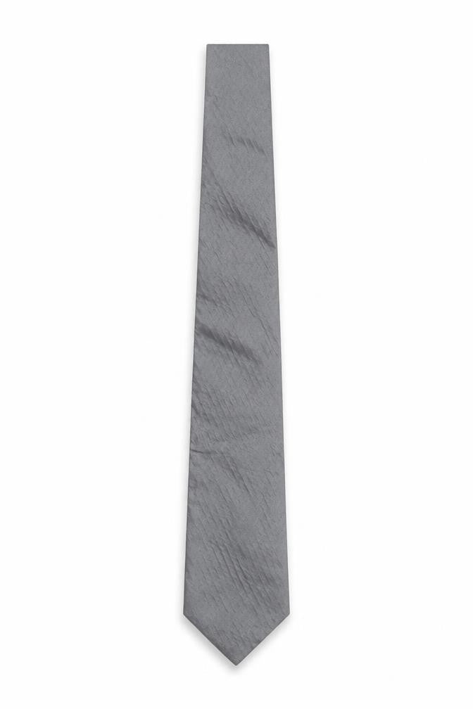 Front view of Reiss Men’s Grey Silk Slim Tie Made in Italy One Size