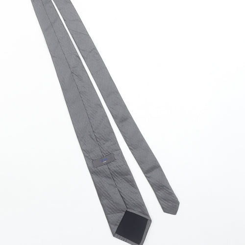 Reiss Men’s Grey Silk Slim Tie Made in Italy One Size