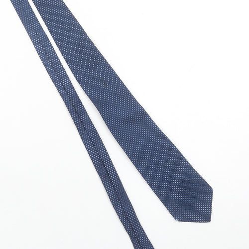 TM Lewin Men's Blue Polka Dot Silk Tie