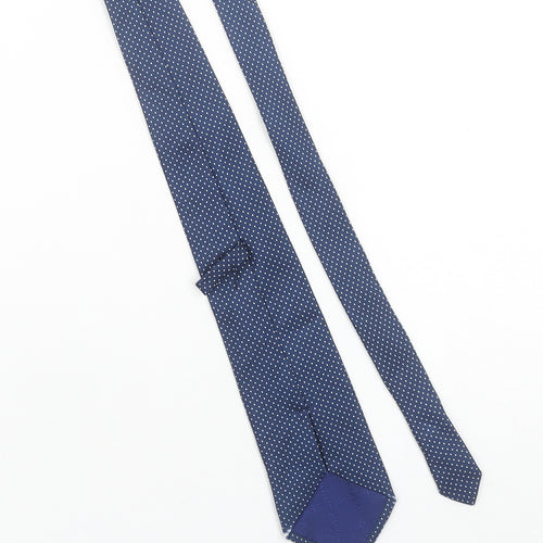 TM Lewin Men's Blue Polka Dot Silk Tie